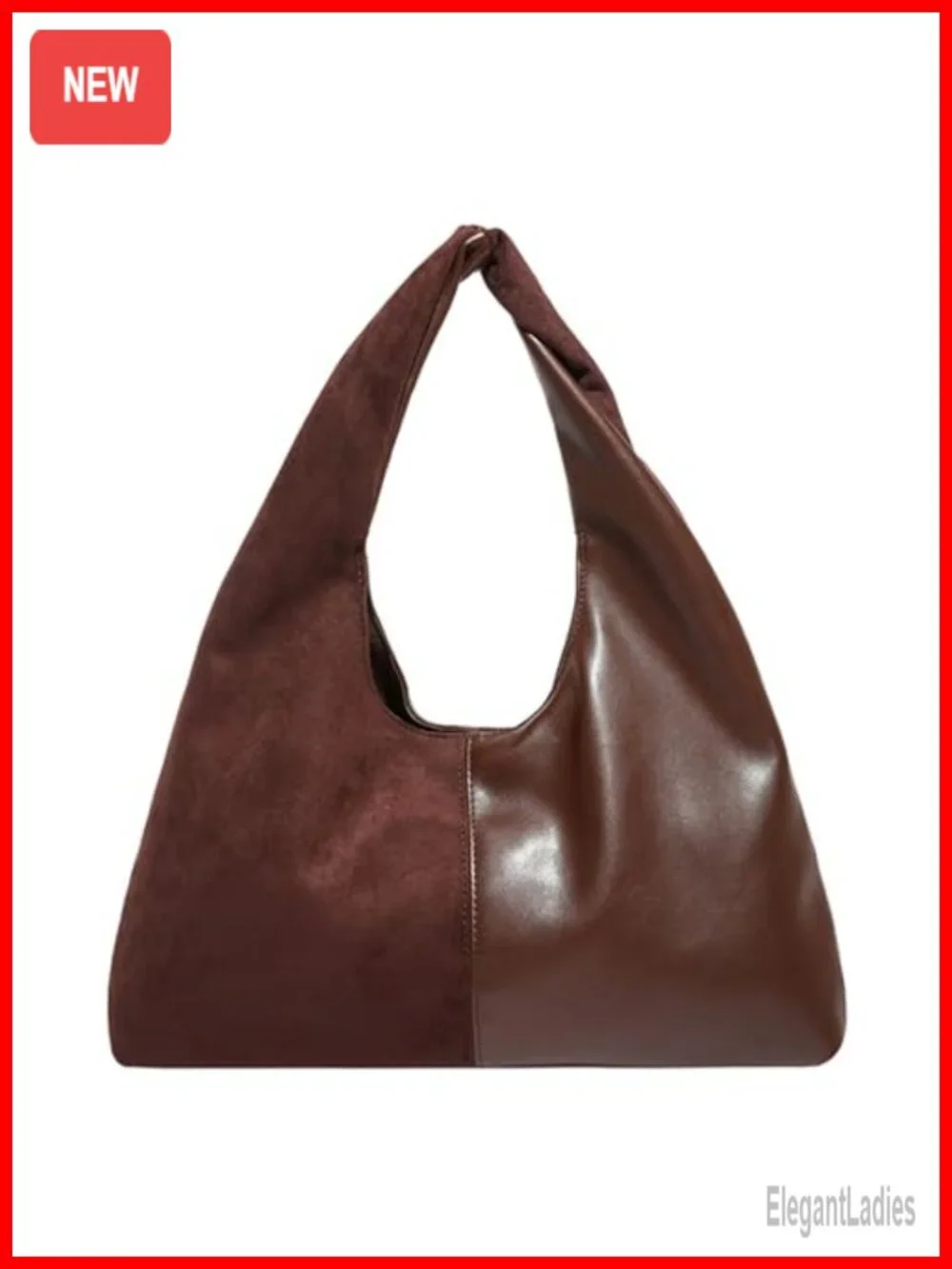 Suede Slouchy Hobo Bag Tote Handbag Faux Leather Shoulder Bag